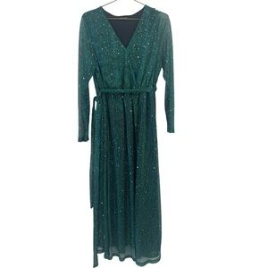 BloomChic Emerald Green Sequin Sparkle Long Sleeve Dress 14/16